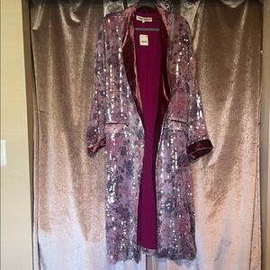 Free People Kealey Sequin Kimono Duster